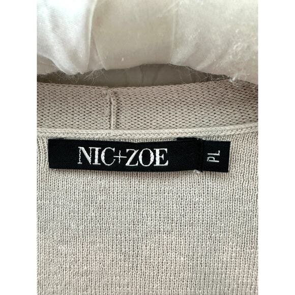 NIC + ZOË | Light Beige Open Cardigan Sweater Cotton Blend NWT | Petite Large - Picture 5 of 7